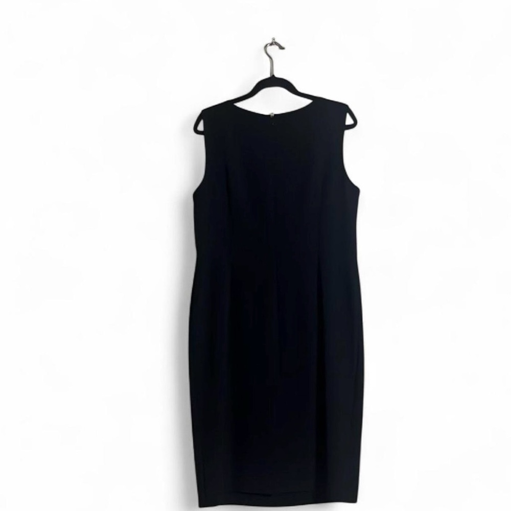 Kasper Dress Sz 14 Sheath Sleeveless Twist Front Detail Closet Staple Work Wear - Picture 2 of 8